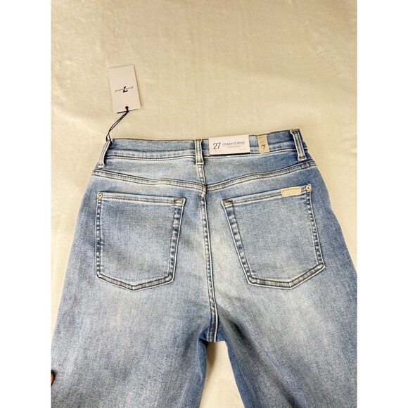 7 FOR ALL MANKIND ALEXA CROPPED TROUSER HIGH WAIST JEANS IN POLAR SKY Size27 - Picture 15 of 16